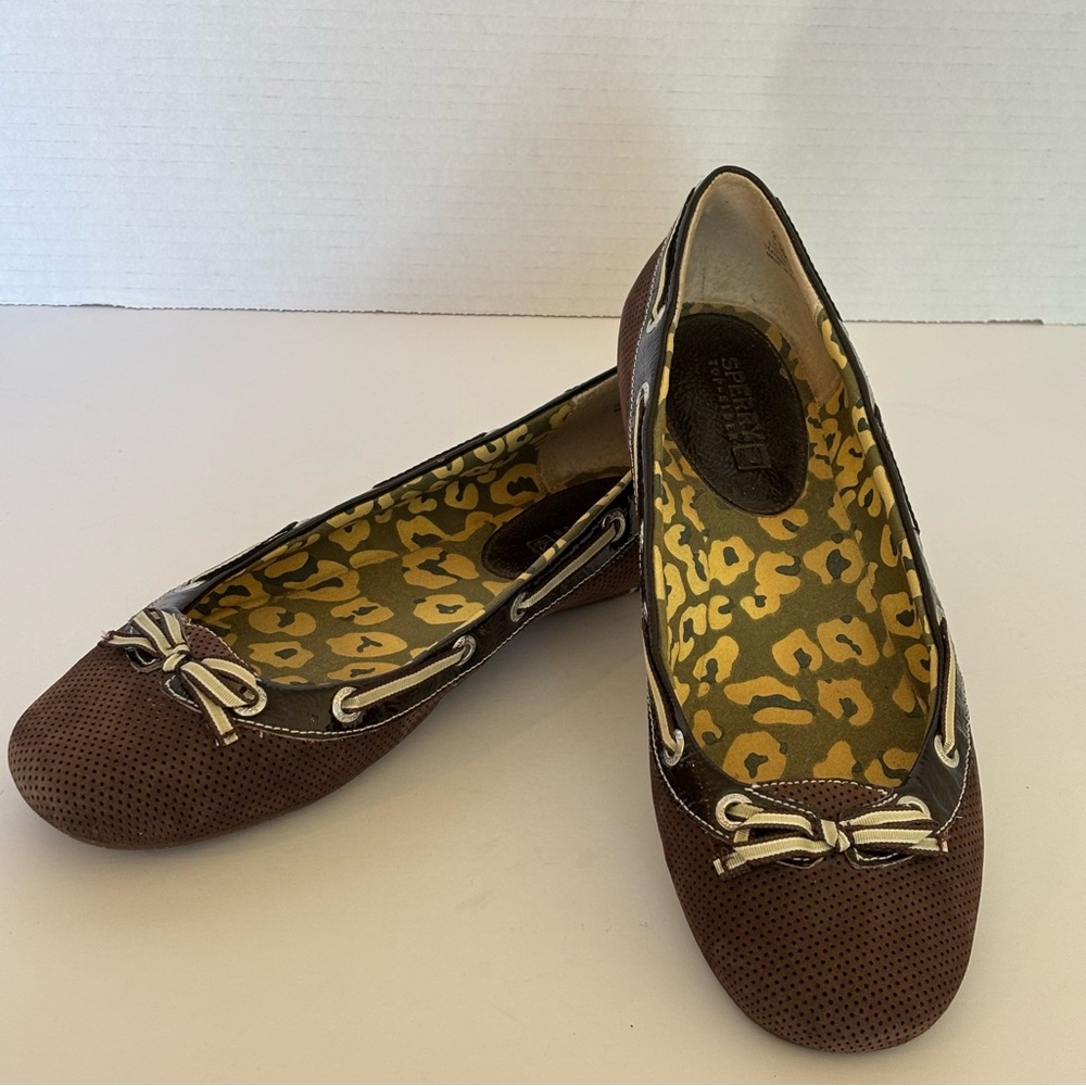 Sperry Topsiders Women's Brown Leather and Suede SZ 9.5 Shoes Flats